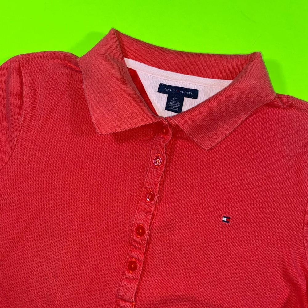 Tommy Hilfiger Women‎ Coral Pink Short Sleeve Polo Shirt S/P